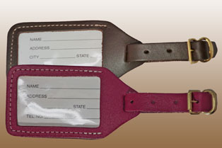 Window Leather Luggage Tag