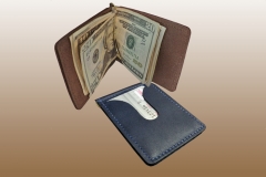 Leather Money Clip with Card Pockets