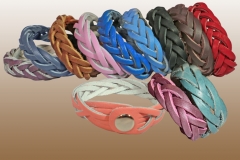 12Pcs Assorted 5 Strand Leather Braided Bracelets
