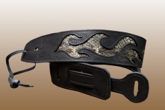 Snakeskin Flame Leather Guitar Strap