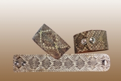 Wide Snakeskin Cuff Bracelet 1.5" W