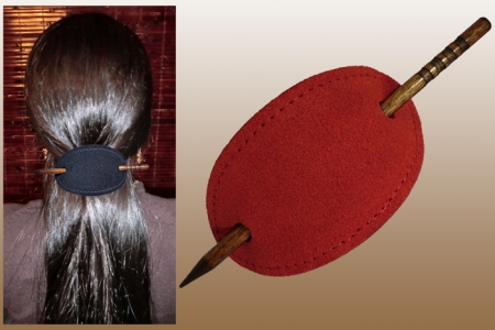 leather barrette