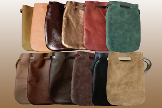 12 assorted Medium Leather Pouches