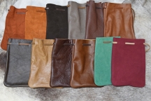 12 Assorted Large Leather Pouches