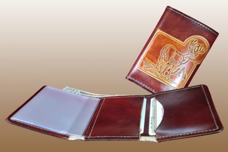 Fine Grain Leather Trifold Wallet N Nebraska Cornhuskers ~ Brand New 