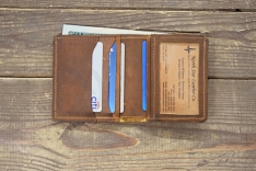 Copper Rough & Tough Leather Small Window Bifold Wallet