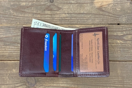 Small Leather Bifold Logo Wallet