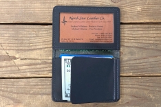 Leather Money Clip wallet with Window