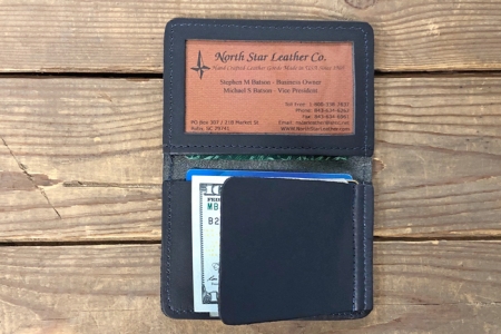 Leather Money Clip wallet with Window