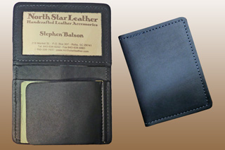 Leather Money Clip wallet with Window