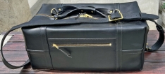 Horween Leather Duffel Bag with Zipper Pocket
