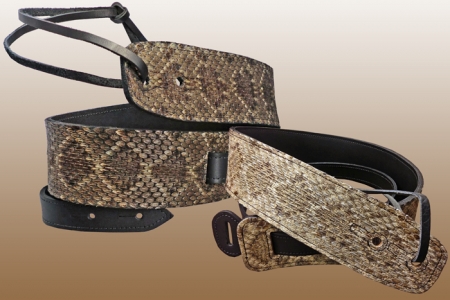Full length Rattlesnake Skin Guitar Strap