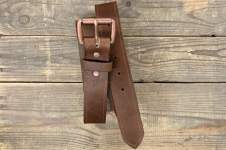 Southwest Leather Tab Belt | Burnt Orange 34 (Waist Size 32/33)